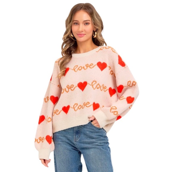 Sweet Lovely Sweaters - LAST ONE!! Serendipity Love Heart Sweater Size Large